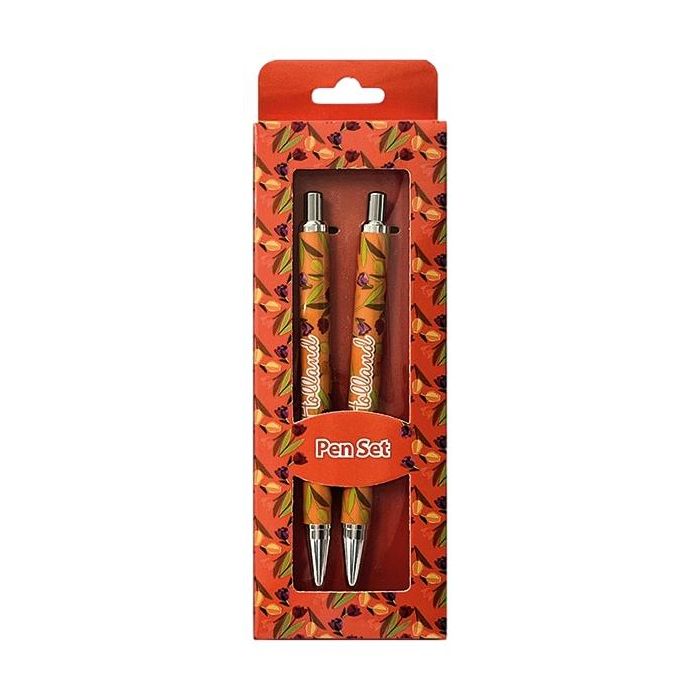 Set of 2 pens - Orange Tulips