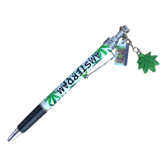 Pen Weed Leaf Amsterdam with Cannabis charm