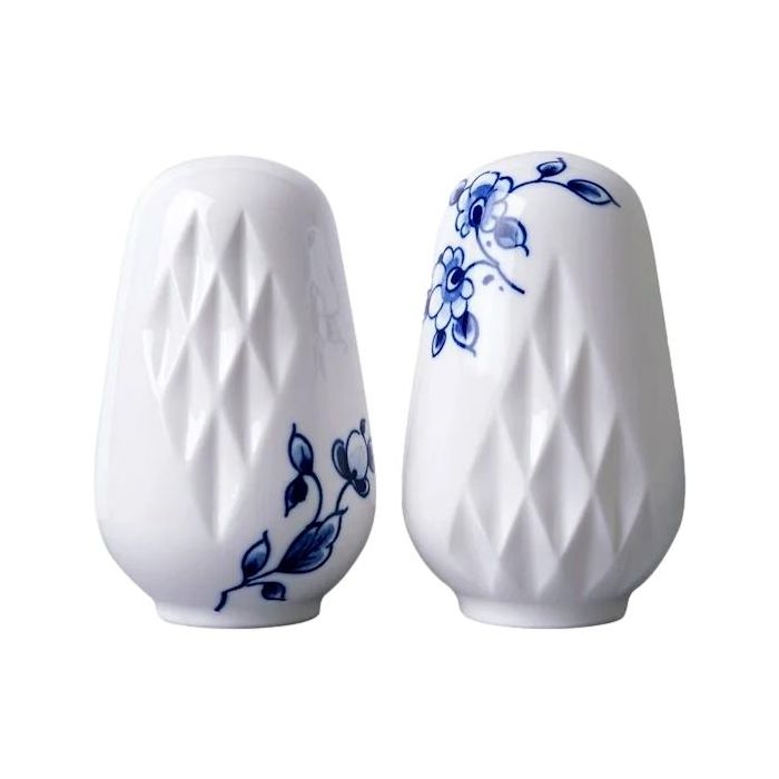 Peper & Zoutstel "Blauw Vouw" H 9cm 