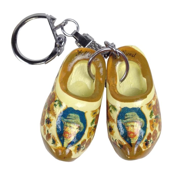  Sleutelhanger Met twee Klompjes, Vincent van Gogh met Vilten Hoed