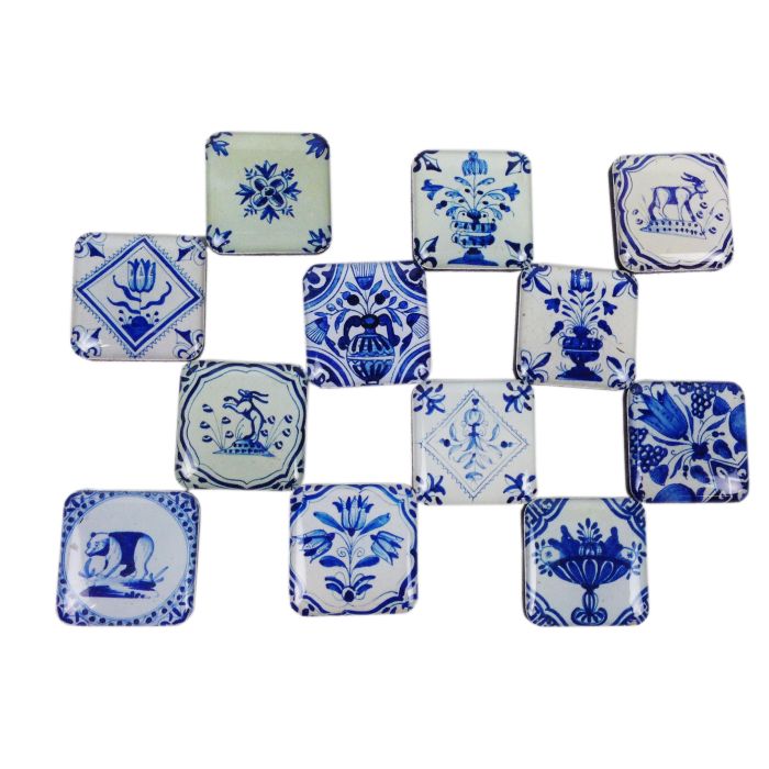 Mini Magneetjes Set Delft Blauwe Tegels
