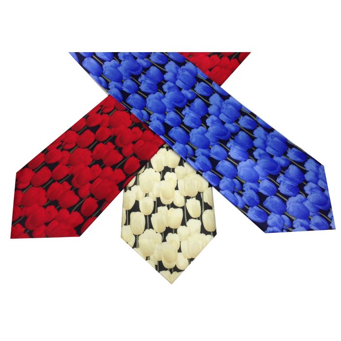 Neck tie tulipfield, blue