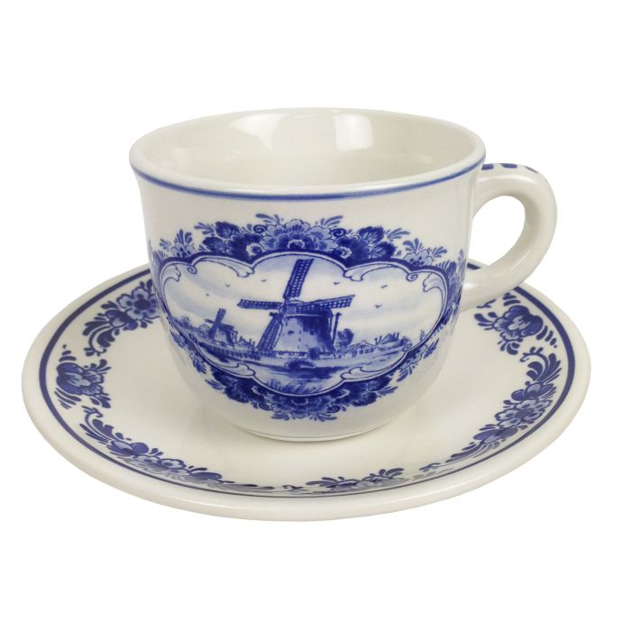Delftblue cup and saucer Mill