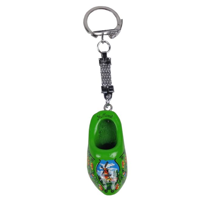 Sleutelhanger 1 houten klompje, groen