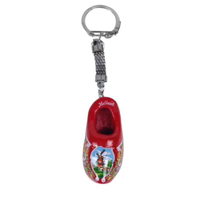 Sleutelhanger 1 houten klompje, rood