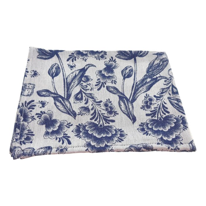 Theedoek Delfts Blauw - Tulpenmotief