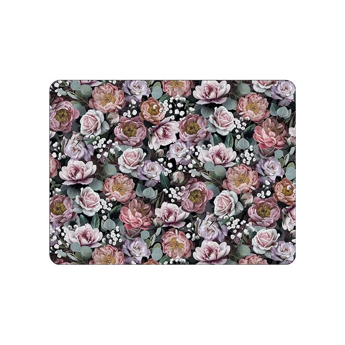 Placemat Vintage Flowers Zwart, 40x30cm