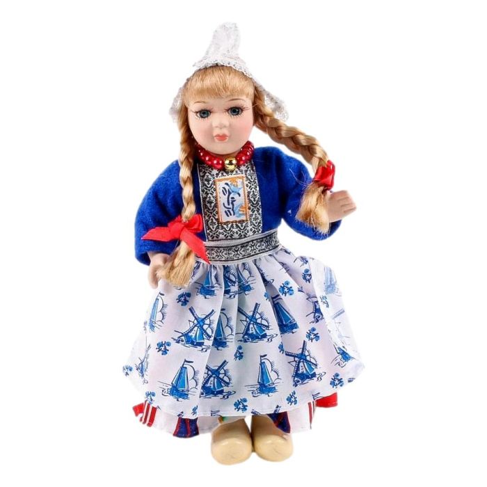 Porcelain Doll - Dutch Costume Blue, 17 cm