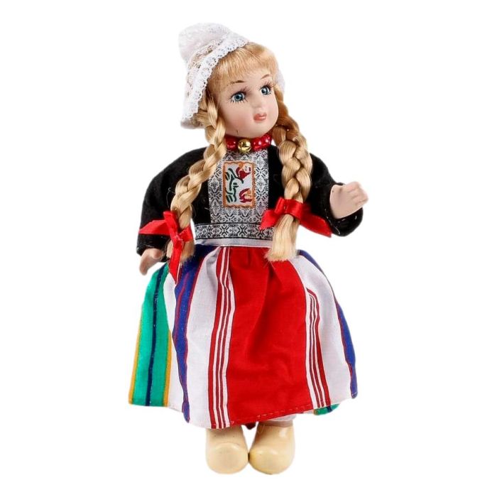 Porcelain Doll - Dutch Costume Black, 17 cm 
