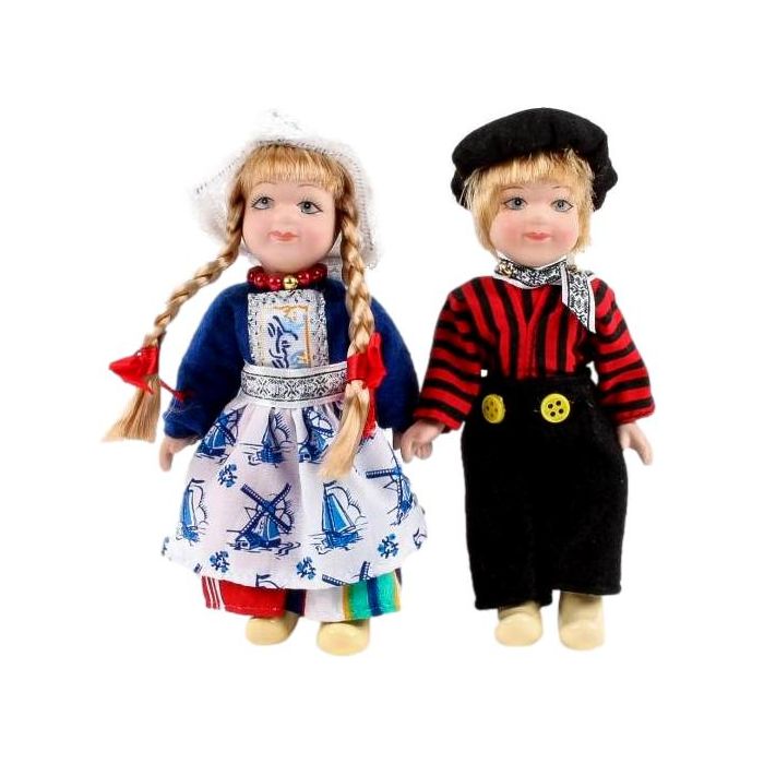 Poppen in Volendamse klederdracht, Blauw