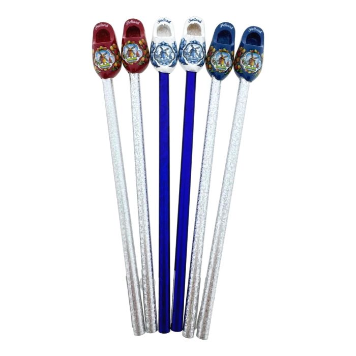 Pencils Red - White - Blue Clogs, 6 pieces