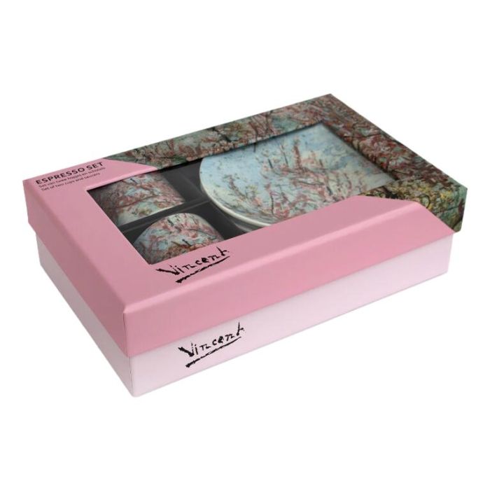 Espresso Set - Vincent van Gogh  - Pink Peach Trees