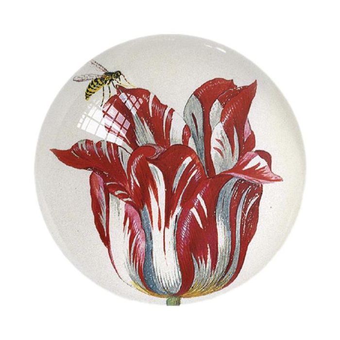 Paperweight Sphere "Four Tulips With Insects, Jacob Marrel"