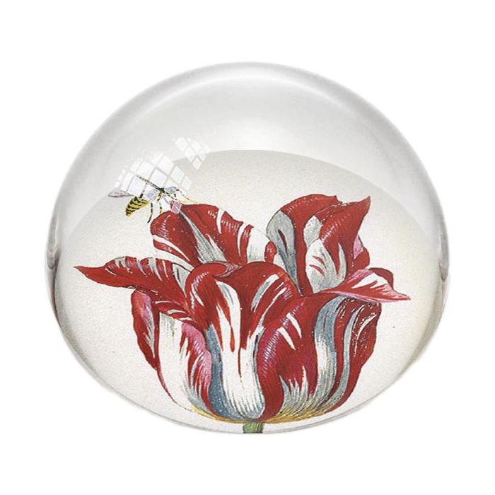 Paperweight Sphere "Four Tulips With Insects, Jacob Marrel"