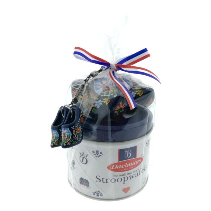 Regenboog Blikje - Stroopwafels met klompjes - Blauw