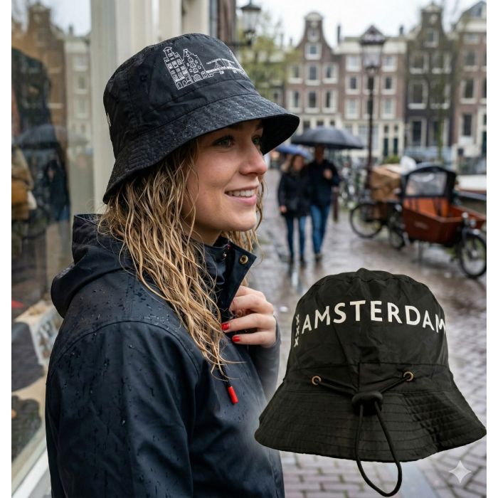 Amsterdam Rain Hat – Black