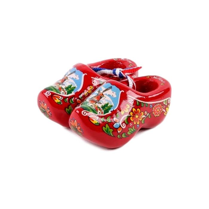 Set houten klompjes 6cm, Rood