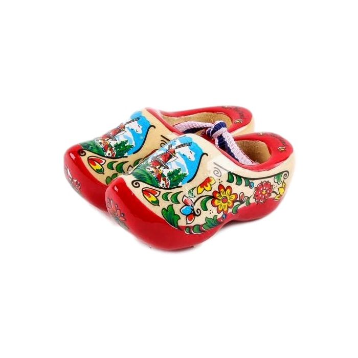 Set houten klompjes 6cm, Rode Zool