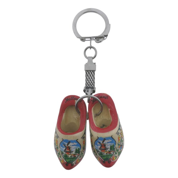 Sleutelhanger 2 Rode Zool houten klompjes