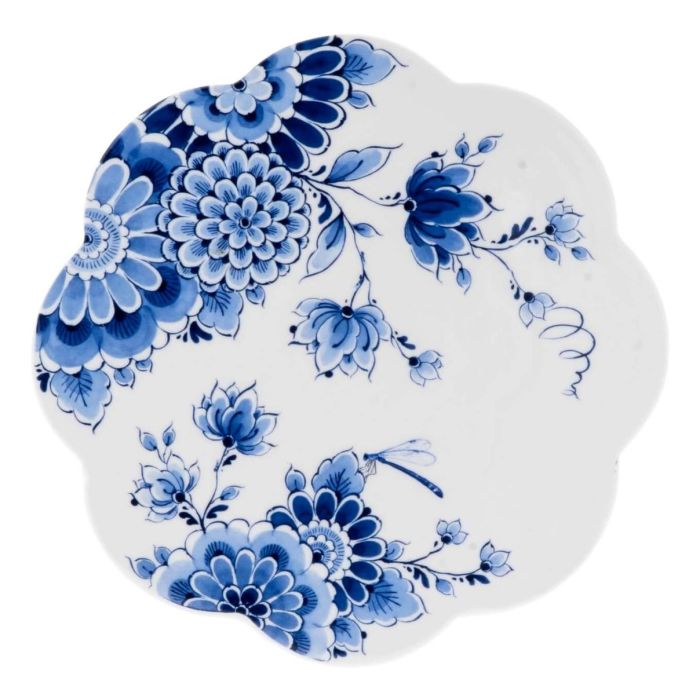 Applique Delfts Blauw - Bloem & Insecten - 23,5 cm