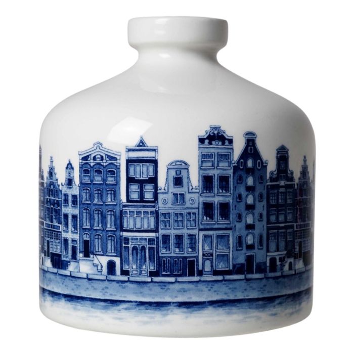 Vase with Canal Houses – Blue/White – 12 cm