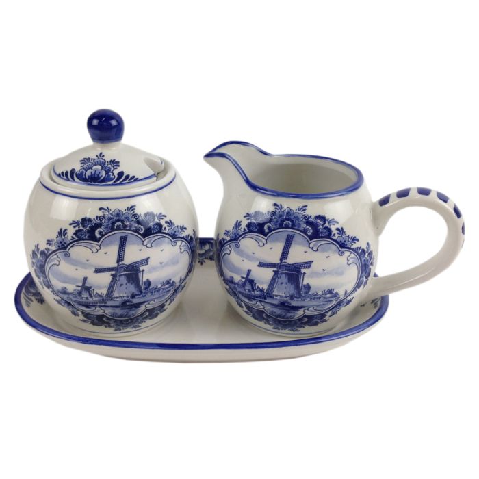 Suiker en Roomset Molen Delftsblauw