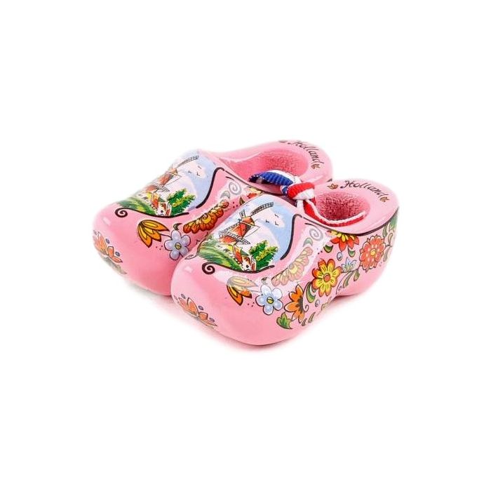 Set houten klompjes 6cm, Roze
