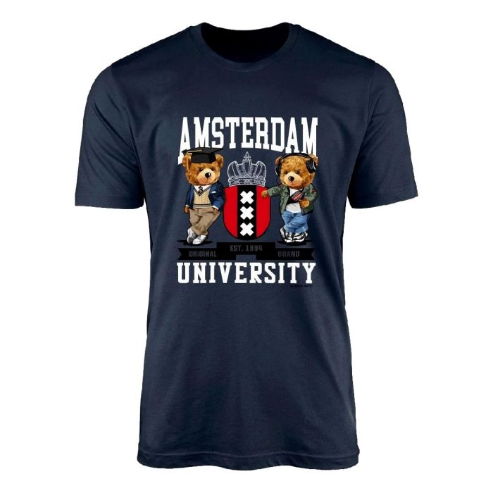 Unisex T-Shirt Amsterdam Bear University Blue 