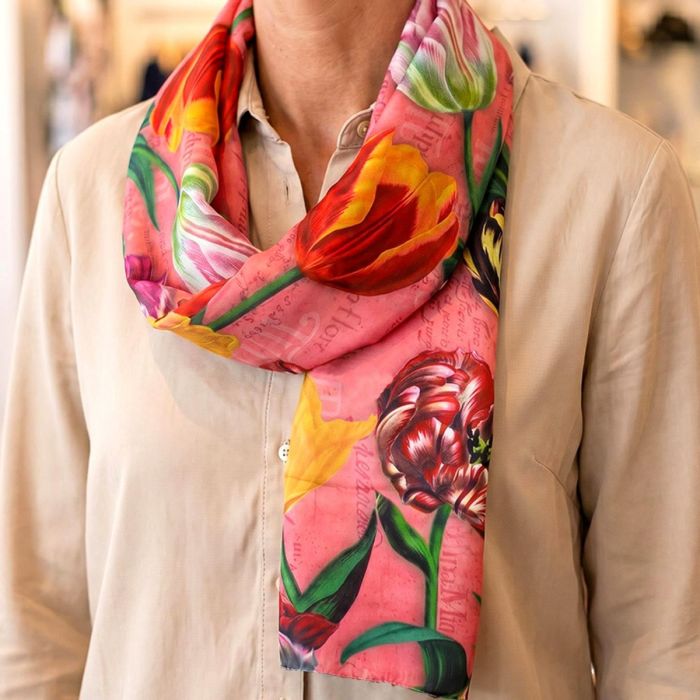 Scarf 'Pretty Tulips' - Pink