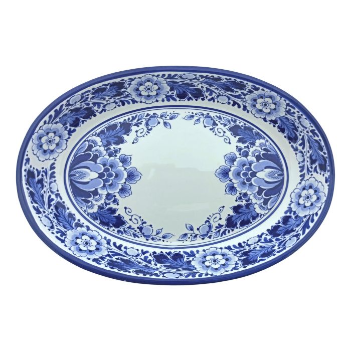 Oval dish "Flowers", Ceramic, 28 cm