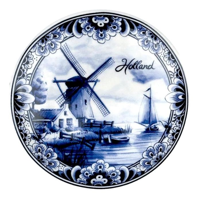 Delfts Blauw Schaaltje - Hollands Landschap (Ø 10 cm)