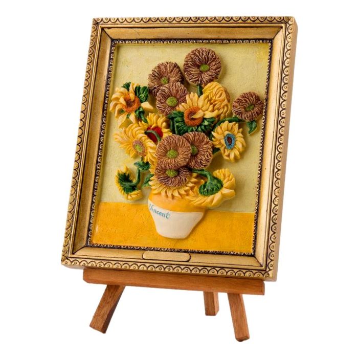 Schilderij Zonnebloemen op Ezel - Groot 