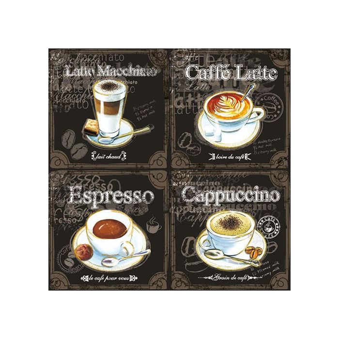 Pakje Servetten "Soorten Koffie" (20 stuks)