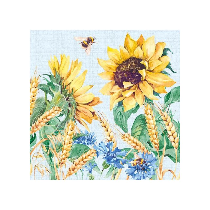 Pakje Servetten "Zonnebloemen en Tarwe" (20 stuks)