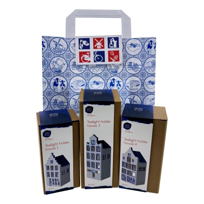 Tealight Holder Canal Houses - Set of 3 - Gift Packed