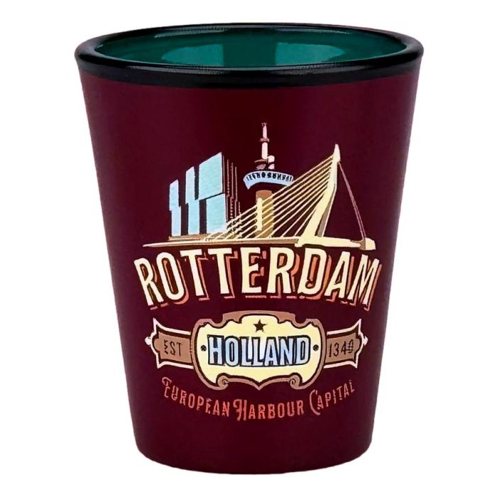 Shot glass vintage city Rotterdam - Red