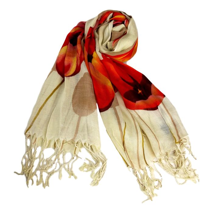 Robin Ruth Shawl "Tulips" Beige