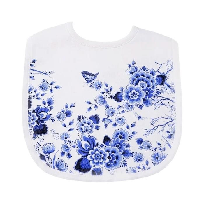 Baby slabbetje Delfts blauw Bloemen