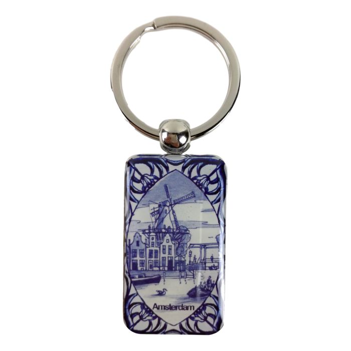 Sleutelhanger "Delfts Blauwe Molen Amsterdam"