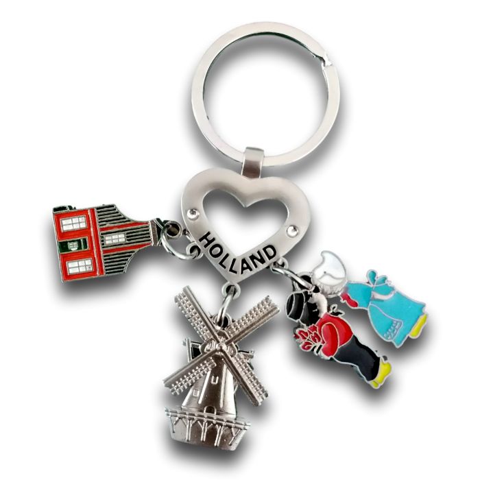 Sleutelhanger "Huis, Molen en Paar"