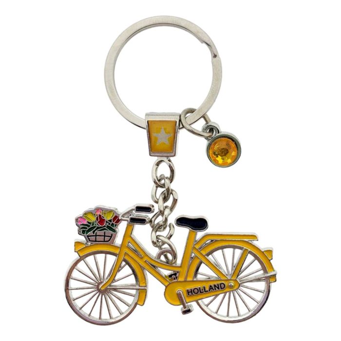 Keychain Bicycle with Charm Holland - Yellow