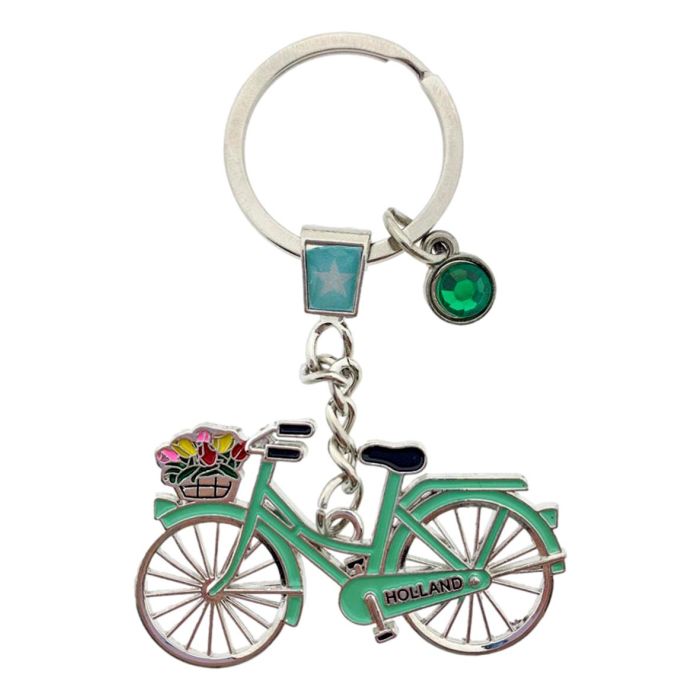 Keyring bicycle with rhinestones Holland - Green