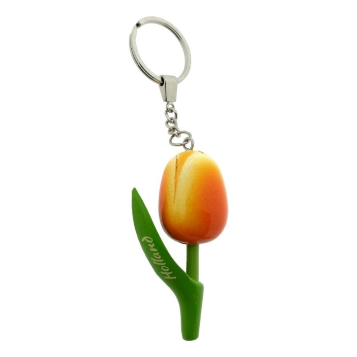 Cadeauset Sleutelhangers Set 6 Houten Tulp Holland, 8 cm