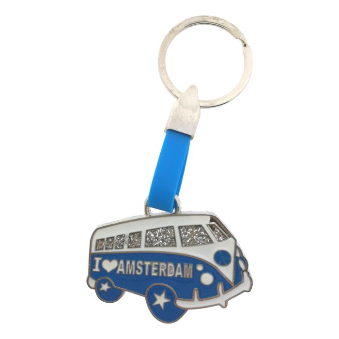 Keychain "VW Bus Blue - Amsterdam"