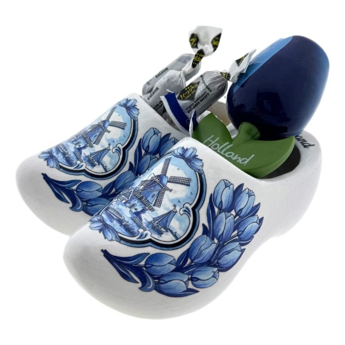 Blauw Snoepcadeau met Klompen en Snoep