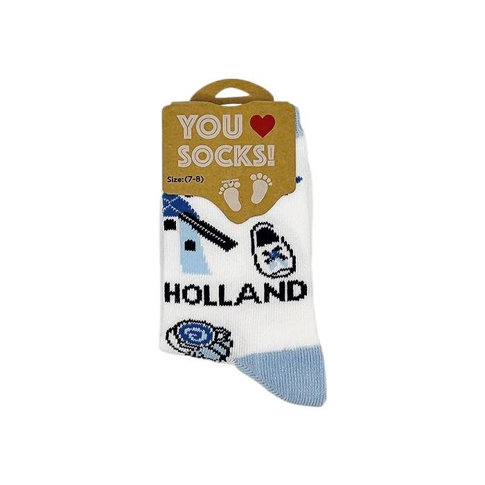 Kindersokken "Delfts Blauw" , 7-8 jaar
