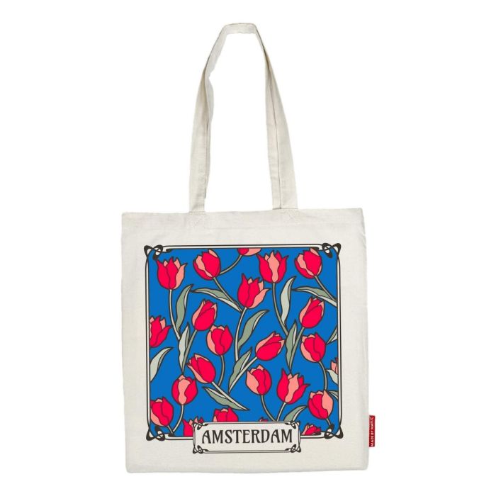 Katoenen Tas "Tulpen Gekleurd Amsterdam"