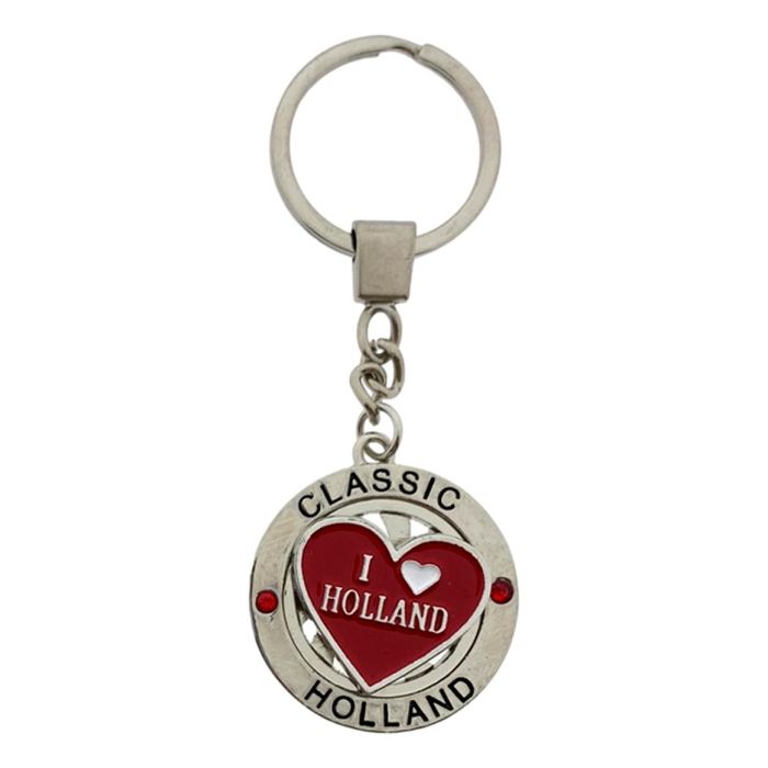 Sleutelhanger spinner i love Holland - rood