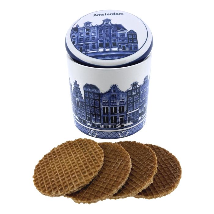 Syrup waffles in Amsterdam storage jar