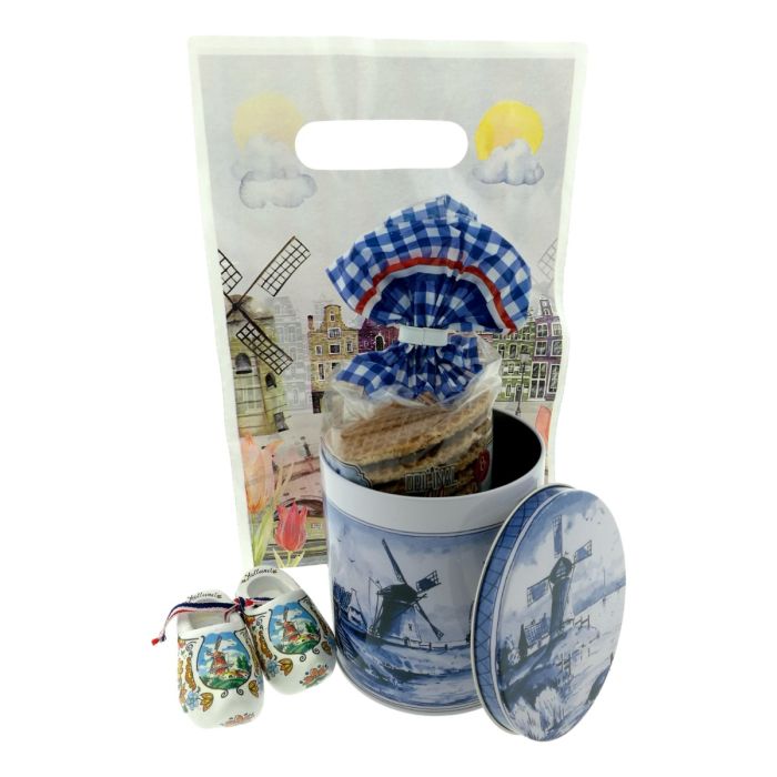 Cadeauset Stroopwafels in Delfts Blauw Blik